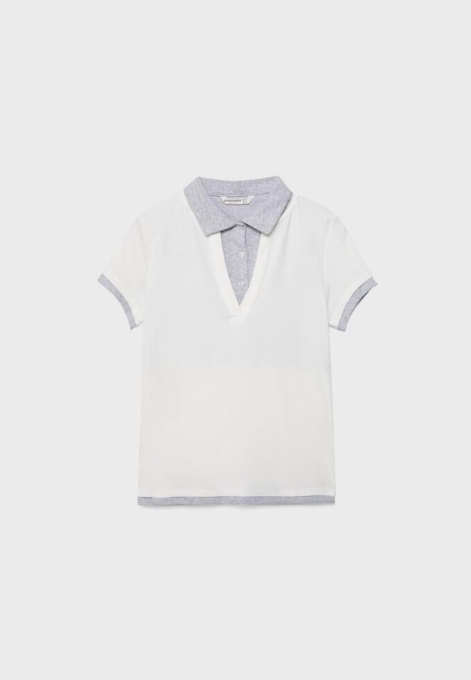 Πολό T-shirt διπλής στρώσης με κοντά μανίκια Πολό T-shirt διπλής στρώσης με κοντά μανίκια