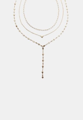 Σετ 3 κολιέ Lariat Heart
