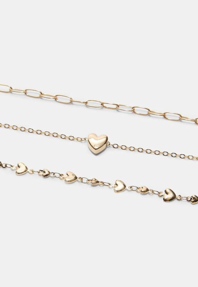 Σετ 3 κολιέ Lariat Heart