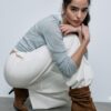 Slouchy δερμάτινες μπότες με τακούνι
