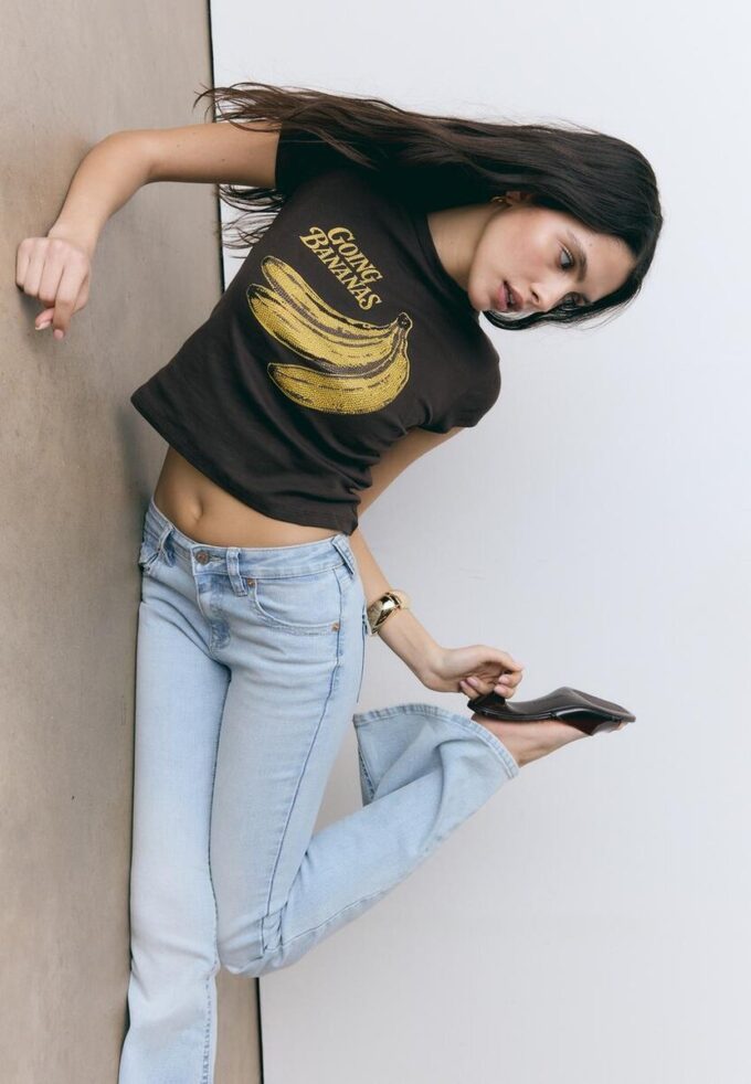 T-shirt με κοντά μανίκια και σχέδιο μπανάνα
