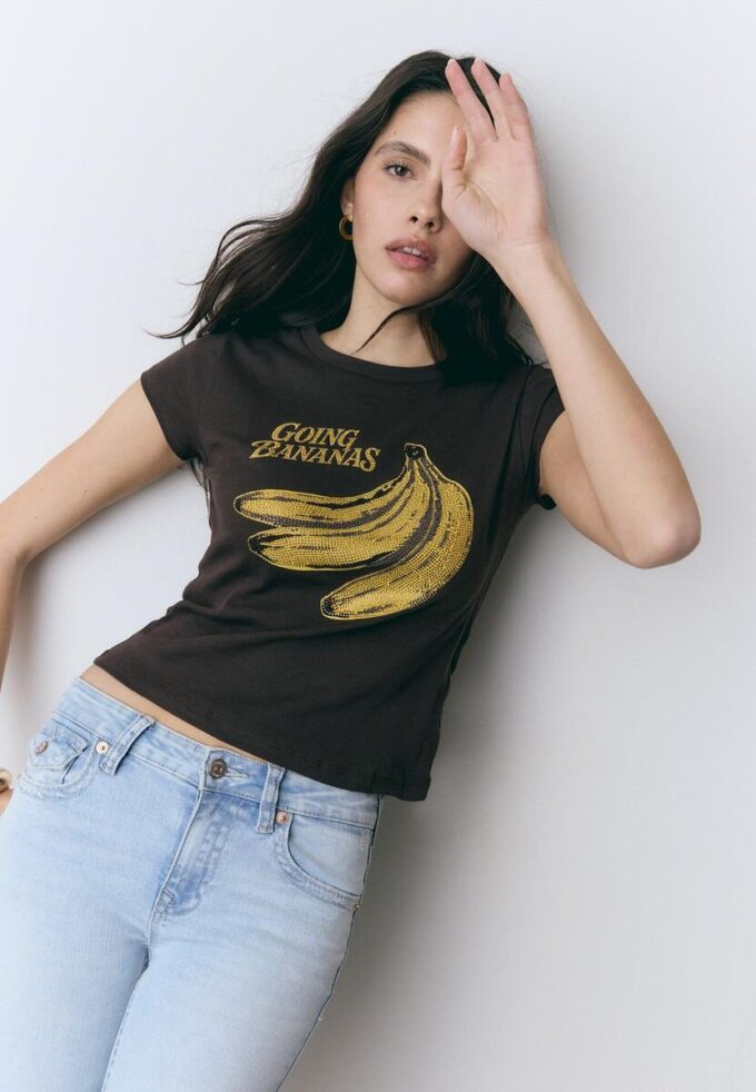T-shirt με κοντά μανίκια και σχέδιο μπανάνα