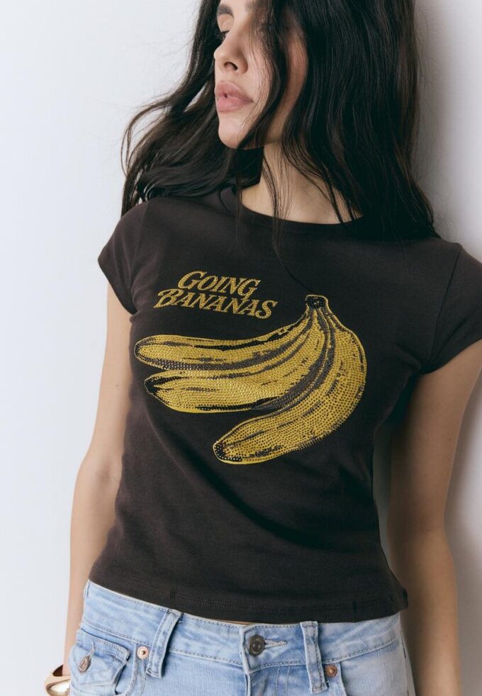 T-shirt με κοντά μανίκια και σχέδιο μπανάνα
