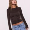 Τ-shirt με ραβδώσεις και μακριά μανίκια