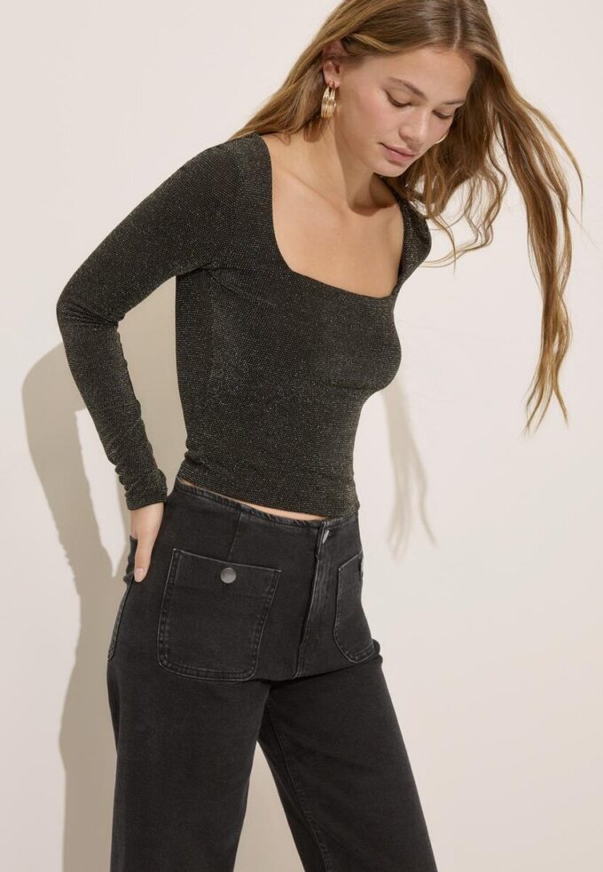 Τ-shirt Seamless με τετράγωνο λαιμό Τ-shirt Seamless με τετράγωνο λαιμό