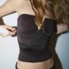 Τοπ bandeau με πτυχωτό V-Detail