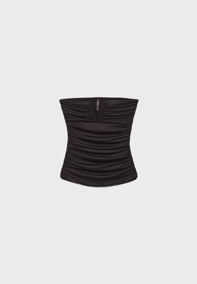 Τοπ bandeau με πτυχωτό V-Detail