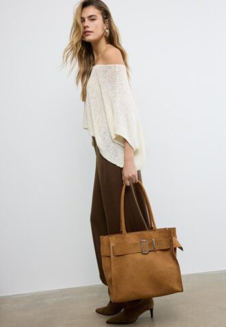 Τσάντα City Shopper με λεπτομέρεια αγκράφας Τσάντα City Shopper με λεπτομέρεια αγκράφας