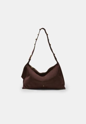 Τσάντα ώμου με καρφιά, 100% δερμάτινο δέρμα