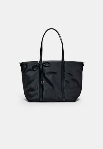 Τσάντα Shopper από ύφασμα με φιόγκο