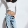 Τζιν χαμηλής μέσης με Wide Leg και λεπτομέρεια αστεριού Τζιν χαμηλής μέσης με Wide Leg και λεπτομέρεια αστεριού