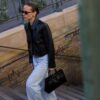 Κοντό σακάκι με εφέ δερμάτινο Κοντό σακάκι με εφέ δερμάτινο