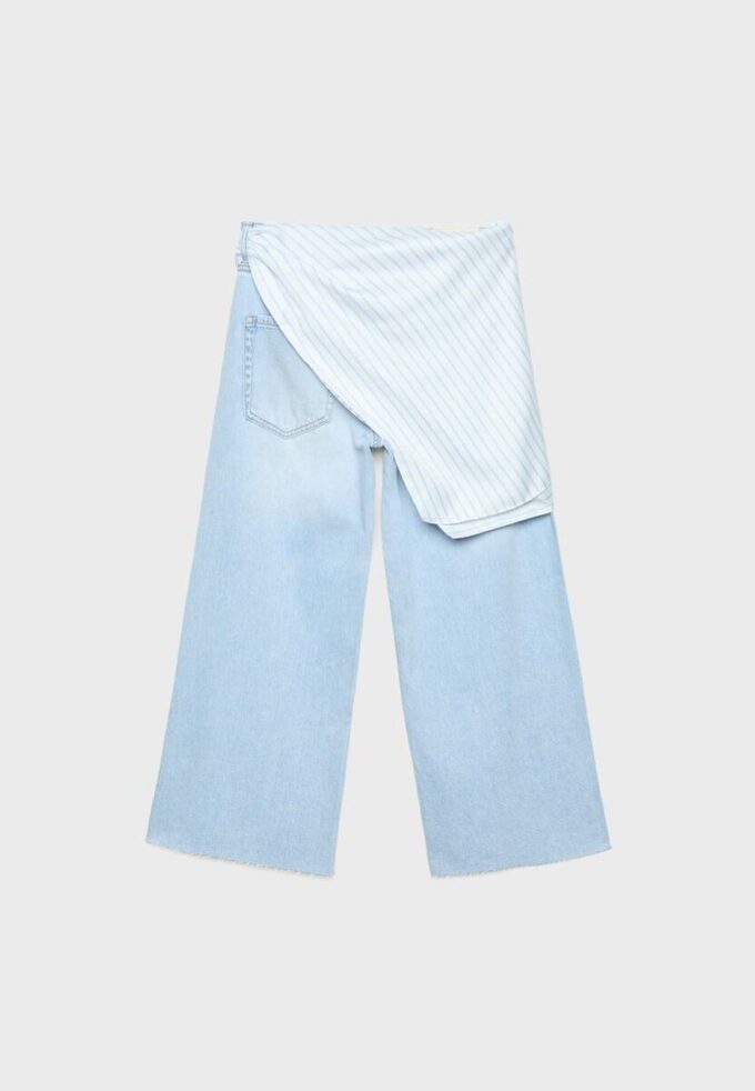 Τζιν Culotte με λεπτομέρεια κασκόλ Τζιν Culotte με λεπτομέρεια κασκόλ