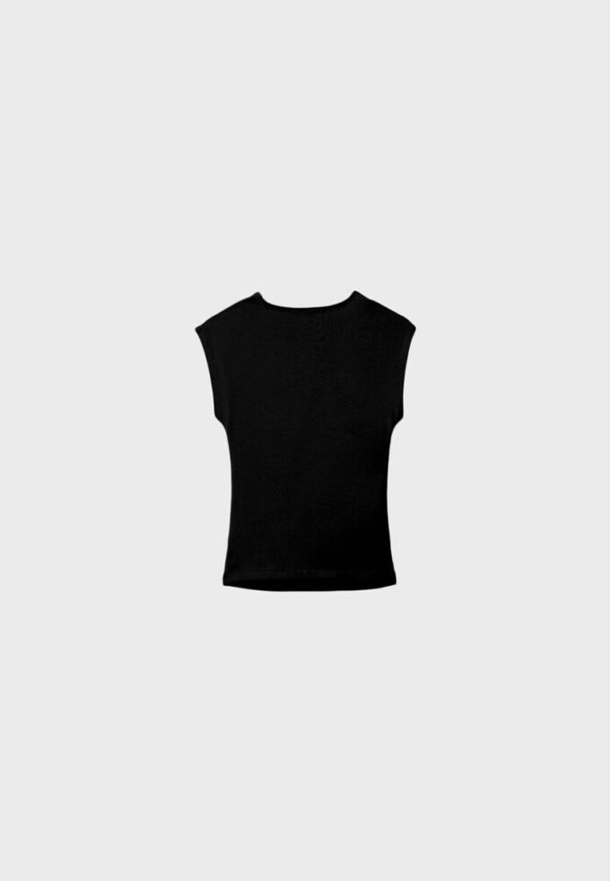 Βασικό εφαρμοστό T-shirt με πτυχώσεις Βασικό εφαρμοστό T-shirt με πτυχώσεις