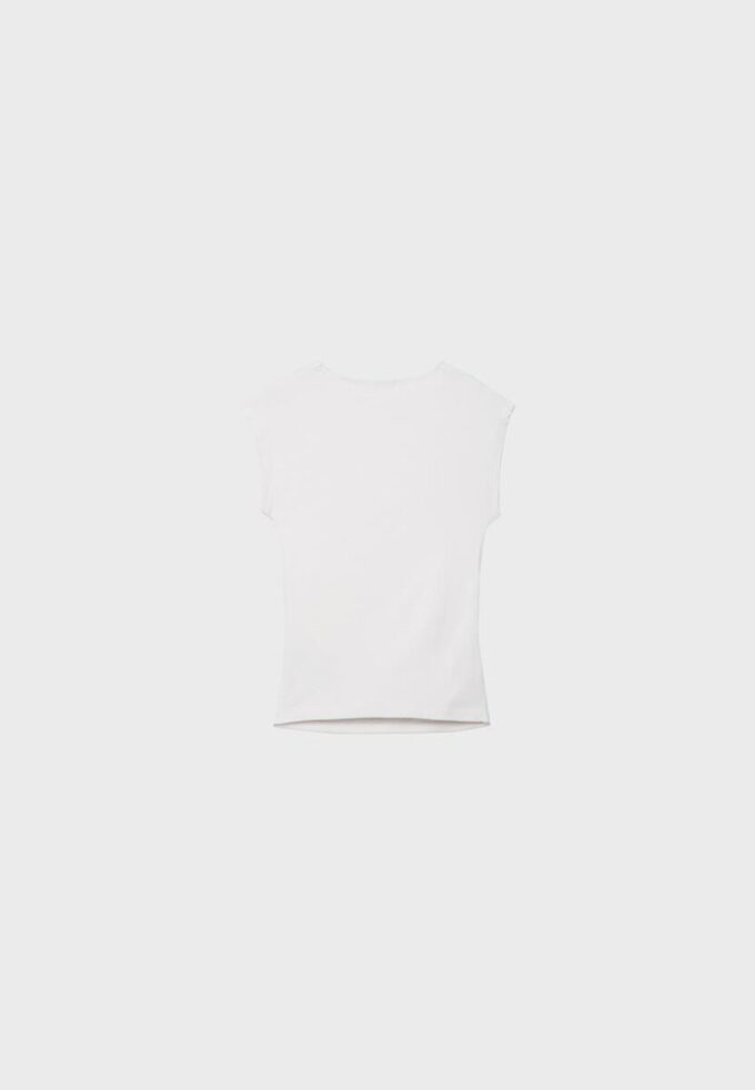 Βασικό εφαρμοστό T-shirt με πτυχώσεις Βασικό εφαρμοστό T-shirt με πτυχώσεις