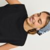 Βασικό T-shirt με επενδυμένους ώμους Βασικό T-shirt με επενδυμένους ώμους