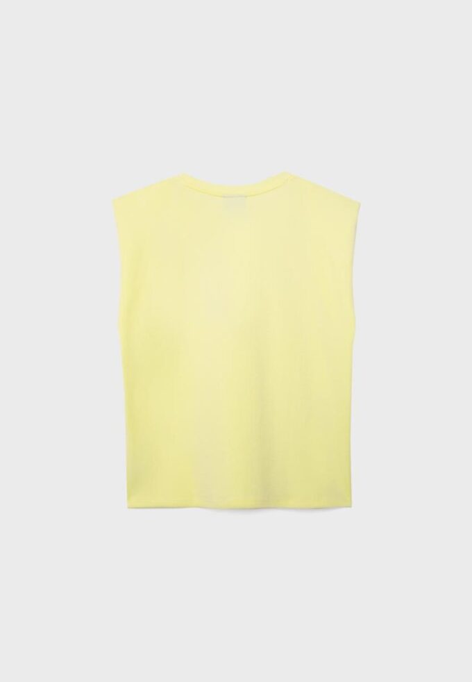 Βασικό T-shirt με επενδυμένους ώμους Βασικό T-shirt με επενδυμένους ώμους