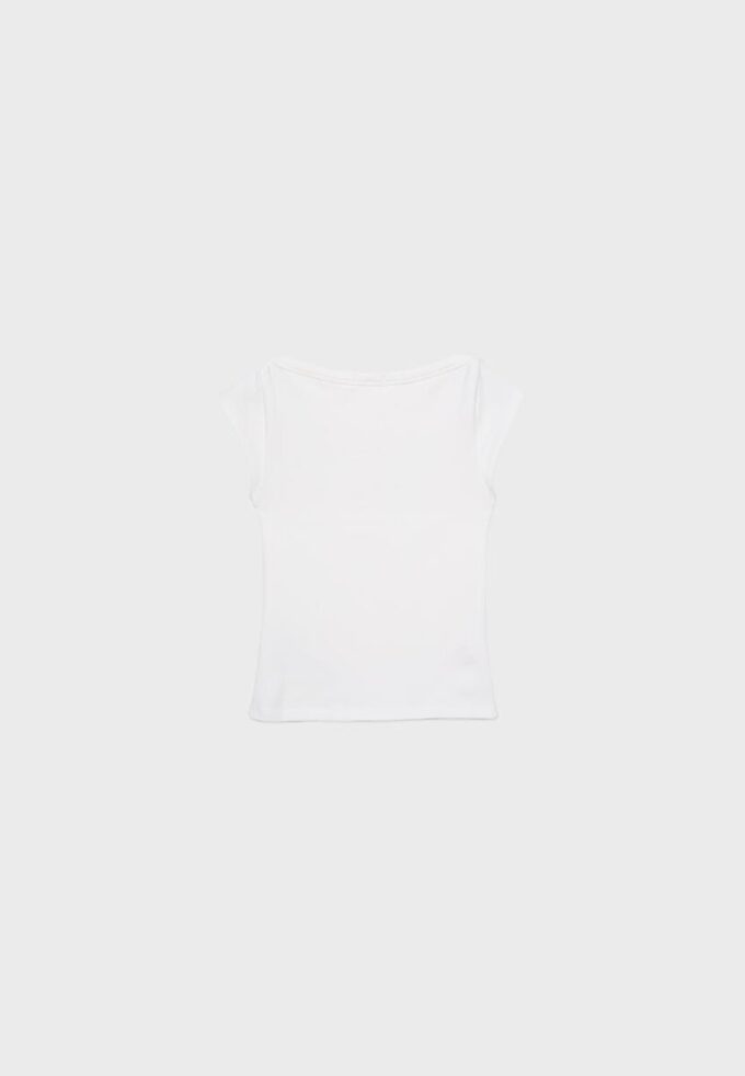 Βασικό T-shirt με λαιμόκοψη Βασικό T-shirt με λαιμόκοψη