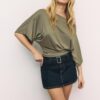 Βασικό T-shirt με μανίκια νυχτερίδα Βασικό T-shirt με μανίκια νυχτερίδα