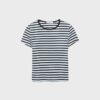 Βασικό T-shirt με ρίγες και στενή γραμμή Βασικό T-shirt με ρίγες και στενή γραμμή