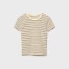 Βασικό T-shirt με ρίγες και στενή γραμμή Βασικό T-shirt με ρίγες και στενή γραμμή