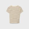 Βασικό T-shirt με ρίγες και στενή γραμμή Βασικό T-shirt με ρίγες και στενή γραμμή